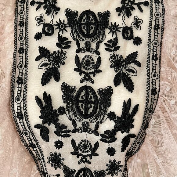 Romantic Sheer Ruffle Blouse with Embroidered Detail - Picture 9 of 9